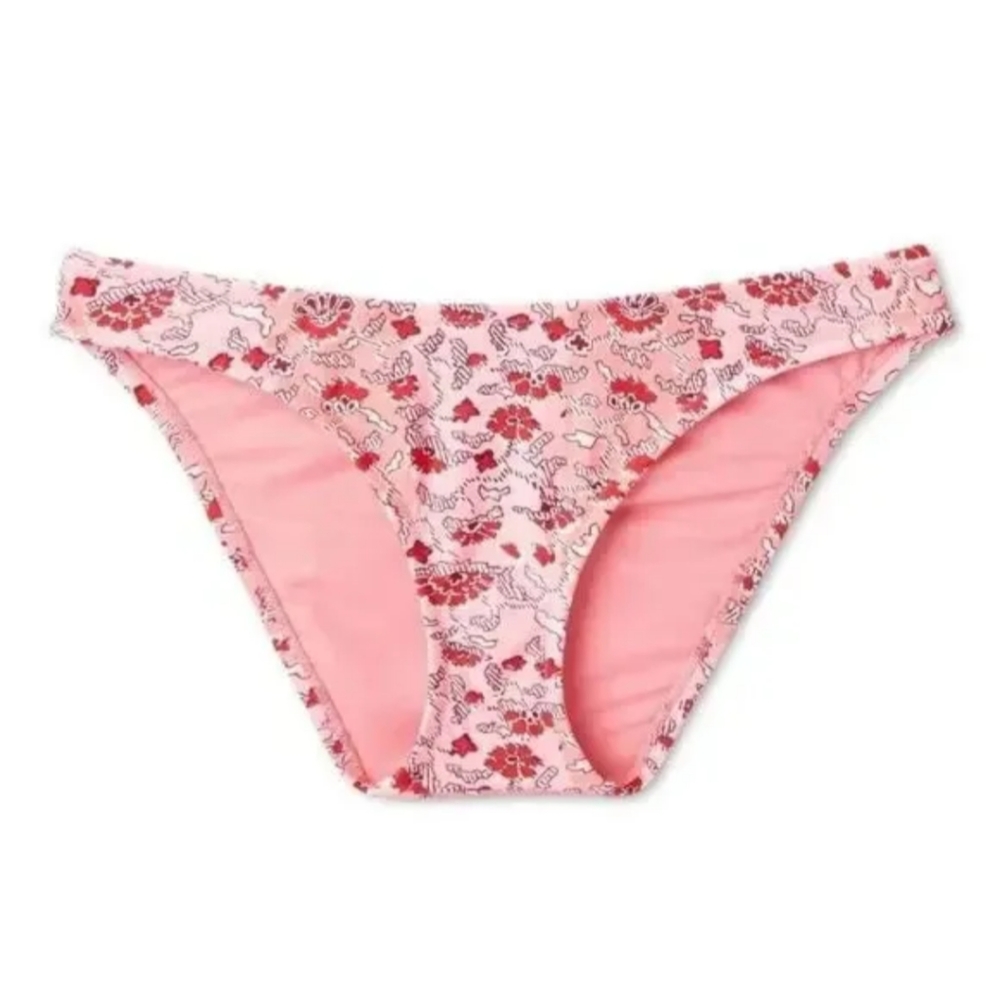 Women's Whimsical Floral Print Medium Coverage Hipster Bikini Bottom - RHODE XS